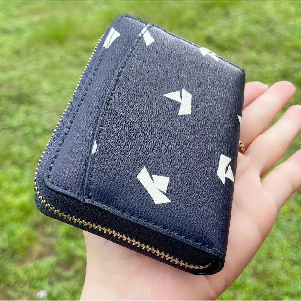 Kate Spade Spencer Paper Boats Zip Cardholder Card Case Wallet - Picture 3 of 5
